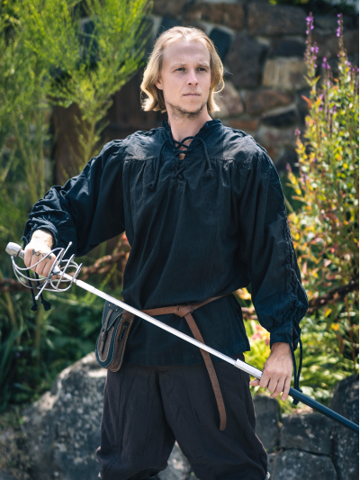 Trollfelsen Mittelalter Gewandung Hemd Jack Schwarz